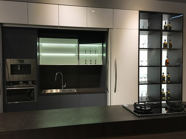 Matte white acrylic finish kitchen cabinet (4)